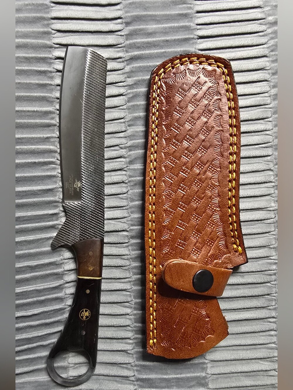 970 BladeWorks Hand Forged Fixed Blade Leather Sheath Black Handle Made In USA🔥